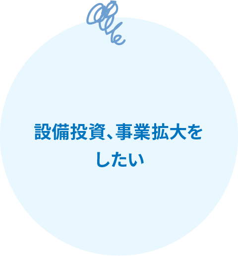 設備投資、事業拡大をしたい